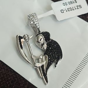 Sterling silver grim reaper pendant